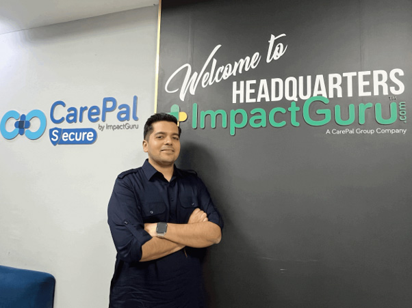 Piyush at ImpactGuru’s headquarters in Mumbai